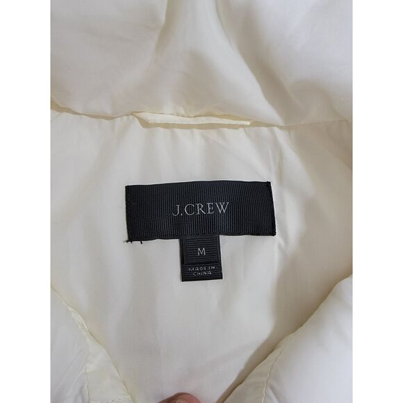 Women's White J Crew Quilted Down Vest - Medium - Picture 5 of 7